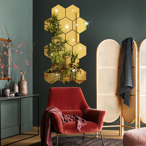 Glam Hexagon Mirror Stickers